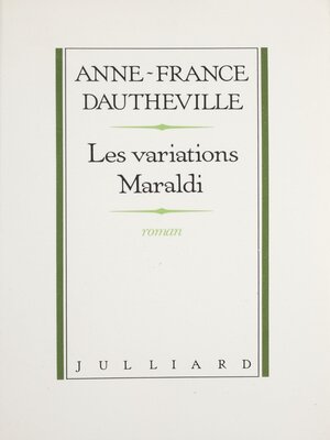 cover image of Les Variations Maraldi